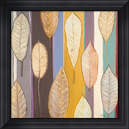 Framed Leaves And Stripes I Print