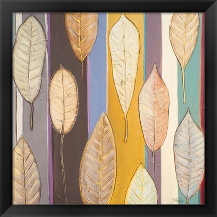 Framed Leaves And Stripes I Print