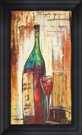 Framed Wines Over Gold I Print