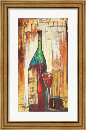 Framed Wines Over Gold I Print