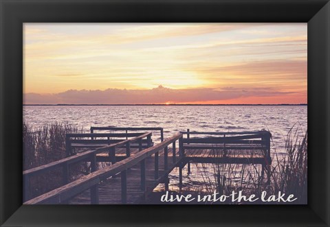 Framed Dive Into The Lake Print