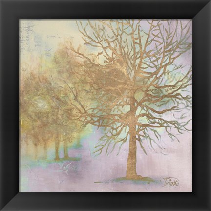 Framed Gold Serene Forest I Print