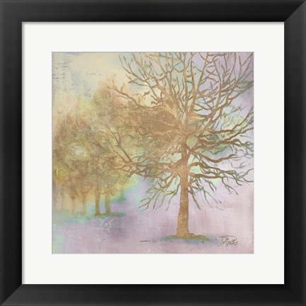 Framed Gold Serene Forest I Print