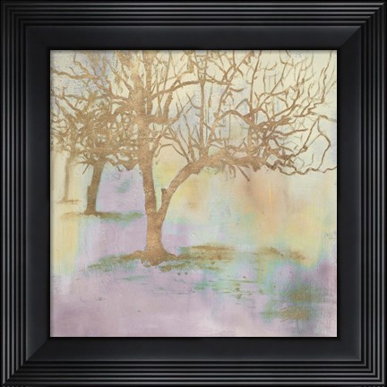 Framed Gold Serene Forest II Print