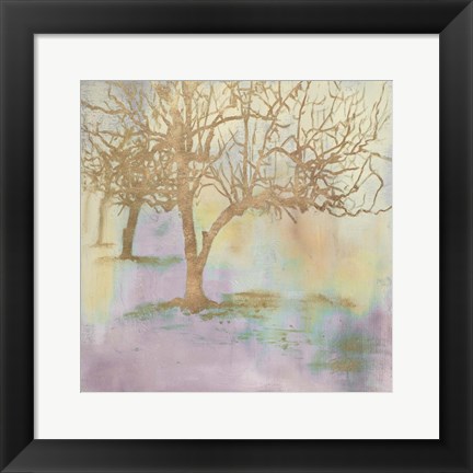 Framed Gold Serene Forest II Print