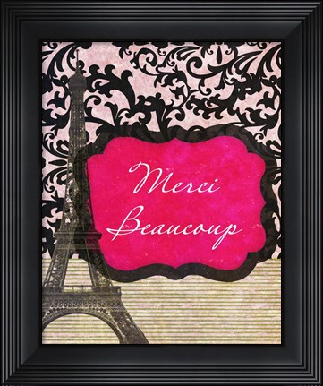 Framed Merci Beaucoup Print