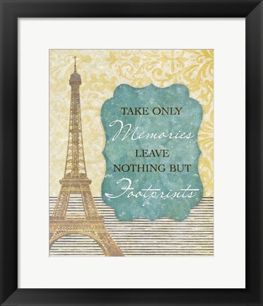 Framed Take Only Memories Print