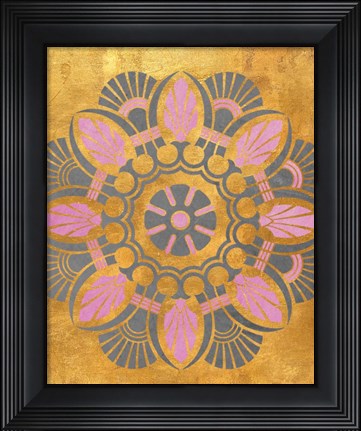 Framed Gray and Pink Medallion II Print