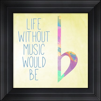Framed Watercolor Music III Print