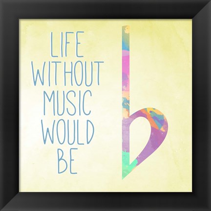 Framed Watercolor Music III Print