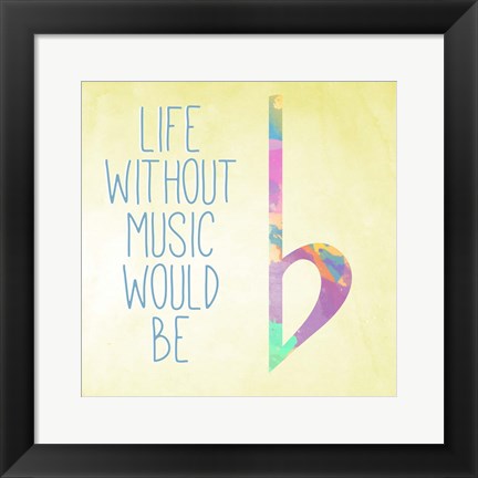 Framed Watercolor Music III Print