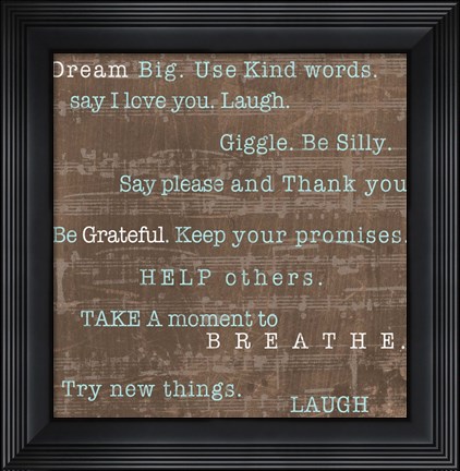 Framed Encouraging Words Print