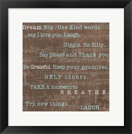 Framed Encouraging Words Print