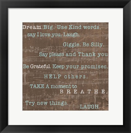 Framed Encouraging Words Print