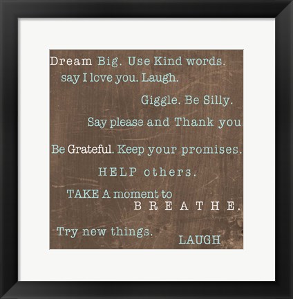 Framed Encouraging Words Print