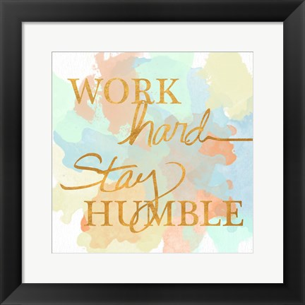 Framed Dream Big &amp; Work Hard Watercolor II Print