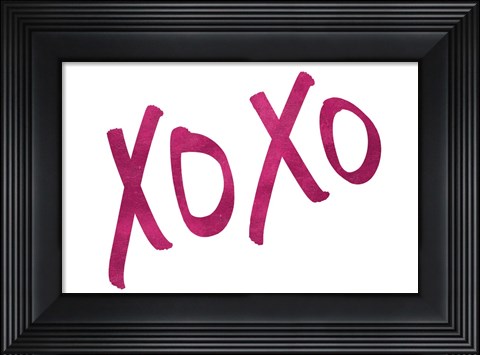 Framed Romantic Pink XOXO Print