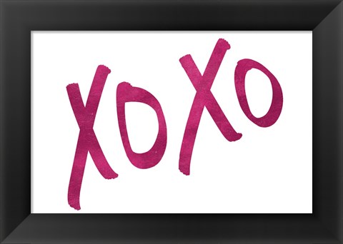 Framed Romantic Pink XOXO Print