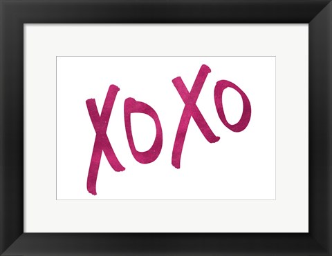 Framed Romantic Pink XOXO Print