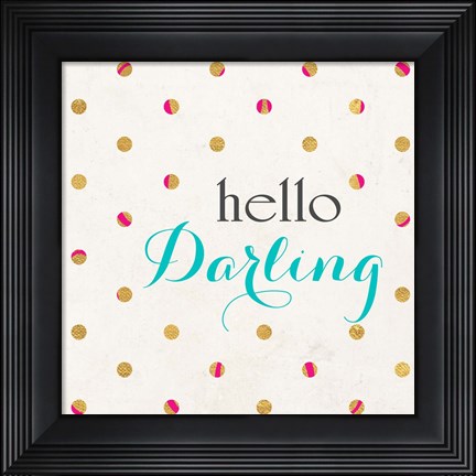 Framed Hello Darling Square Print