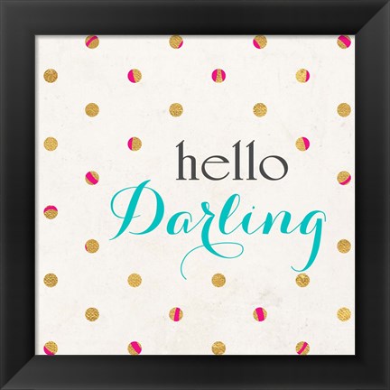 Framed Hello Darling Square Print