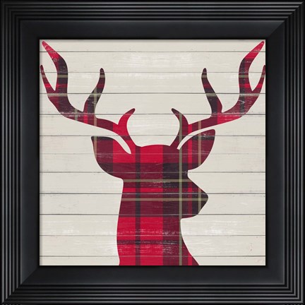 Framed Plaid Christmas I Print