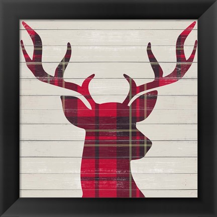 Framed Plaid Christmas I Print