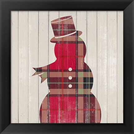 Framed Plaid Christmas IV Print