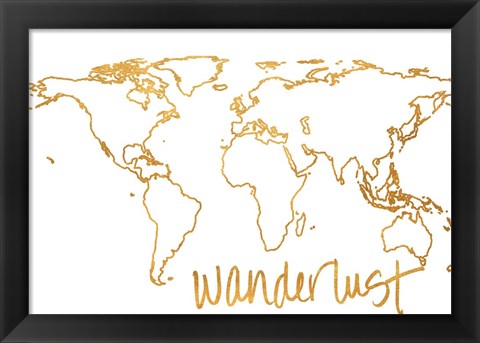 Framed Gold Wanderlust Print