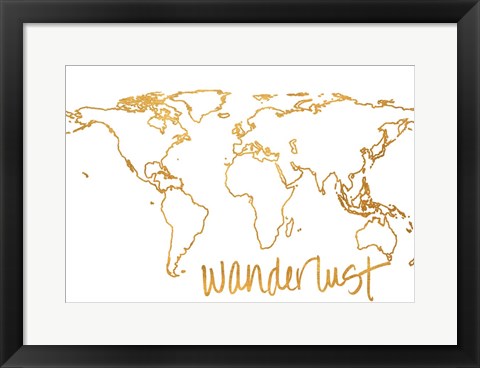 Framed Gold Wanderlust Print