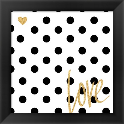 Framed Love with Dots Print