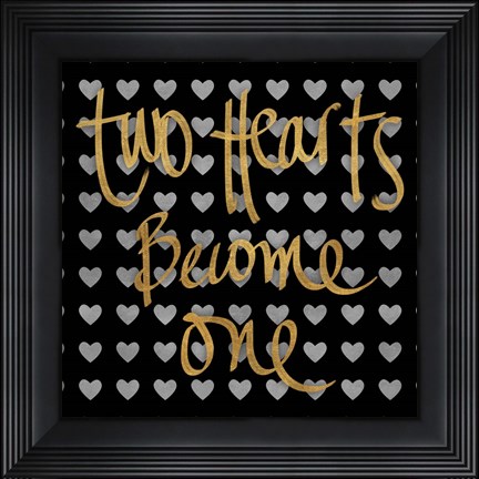 Framed Two Hearts Become One Pattern Print