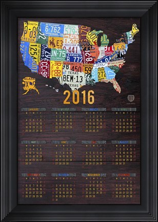Framed 2016 Calendar Print