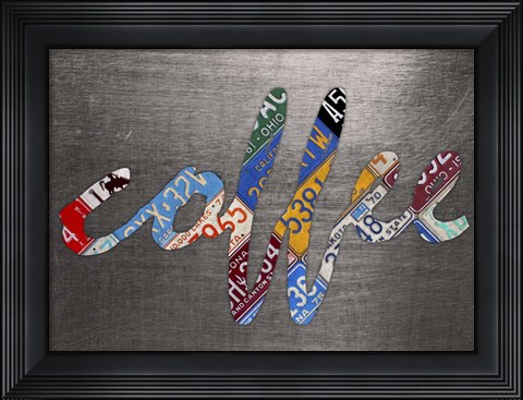 Framed Coffee Sign Metal Print