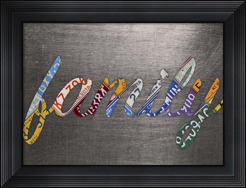 Framed Family Sign Metal Print