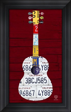Framed Guitar 1 Print