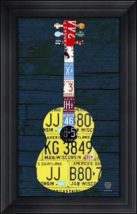 Framed Guitar 2 Print