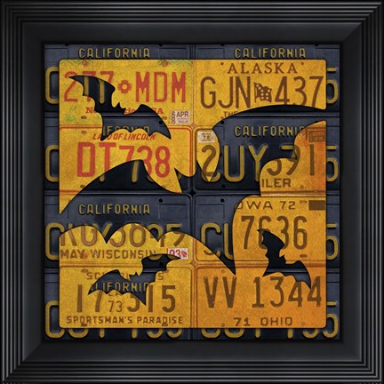 Framed Halloween Bats Print