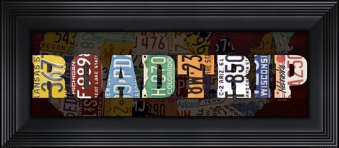 Framed Road Trip Lettering Print