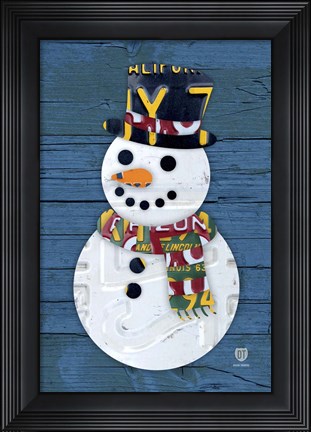 Framed Snowman Print