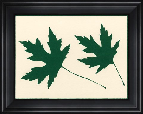 Framed Green Leaves Print