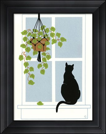 Framed Black Cat Print