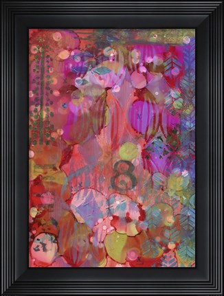 Framed Texture - Red 8 Print