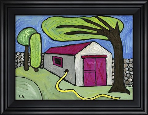 Framed Pink Door Print