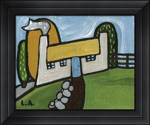 Framed Cottage on a Slope Print