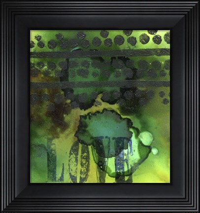Framed Texture - Love Green Print