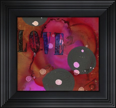 Framed Texture - Love Red Print