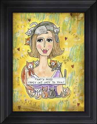Framed Crazy Cat Lady Print