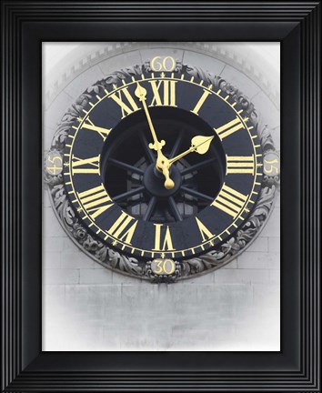 Framed London Clock 3 Print