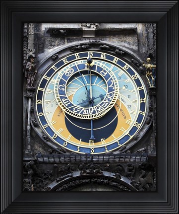 Framed Prague Clock 1 Print